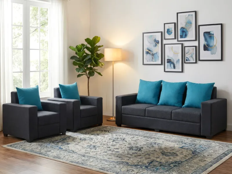 Hugo Upholstered Sofa Set in Livid Color
